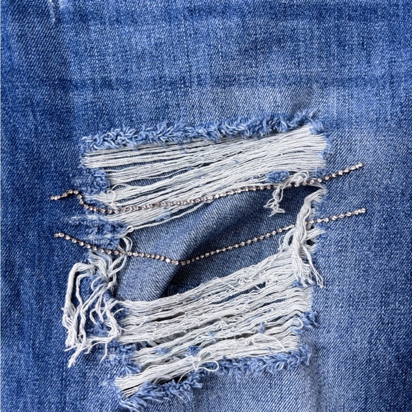 Distressed Blue Wide Leg Jeans - Picture 8 of 8